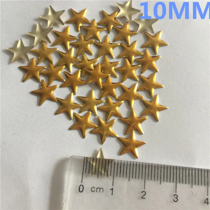 800PC 6mm/8MM/10mm Aluminum Golden Hot Fix Rhinestuds Star Shape Studs Metallic Nailheads Iron On DIY Garment Accessories | Дом и сад