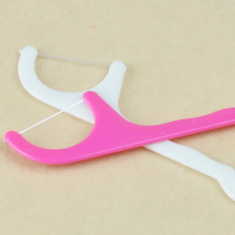 50 шт. пластиковый стоматологический Стик для зубной нити нейлоновая проволока