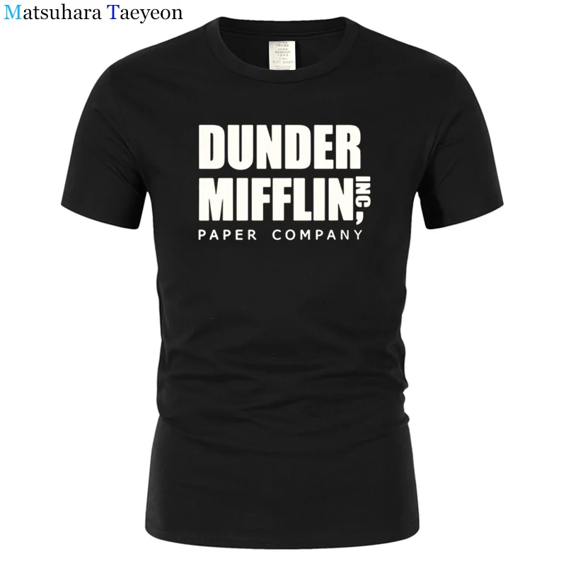 Футболка мужская с коротким рукавом деловая круглым вырезом принтом Dunder Mifflin из