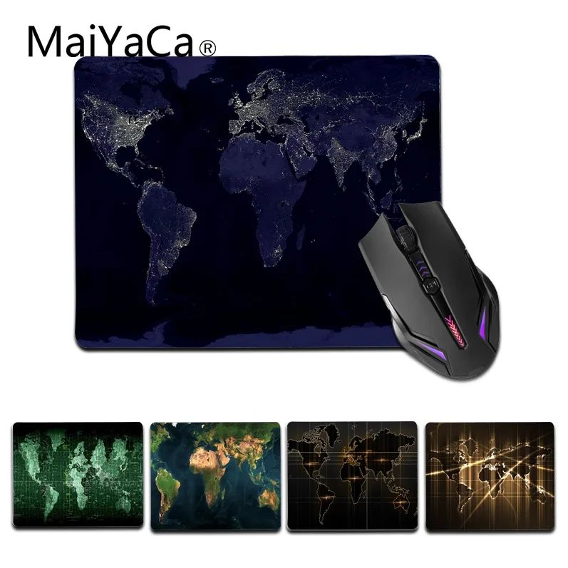 Игровой коврик для мыши MaiYaCa с технологическим ощущением и картой мира размер 18x22