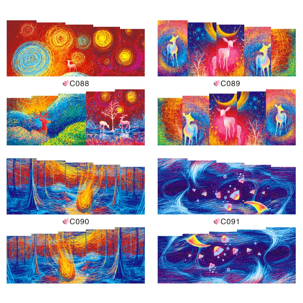 Переводные наклейки на ногти дизайн ногтей переводные воду цветы рыбы бабочки