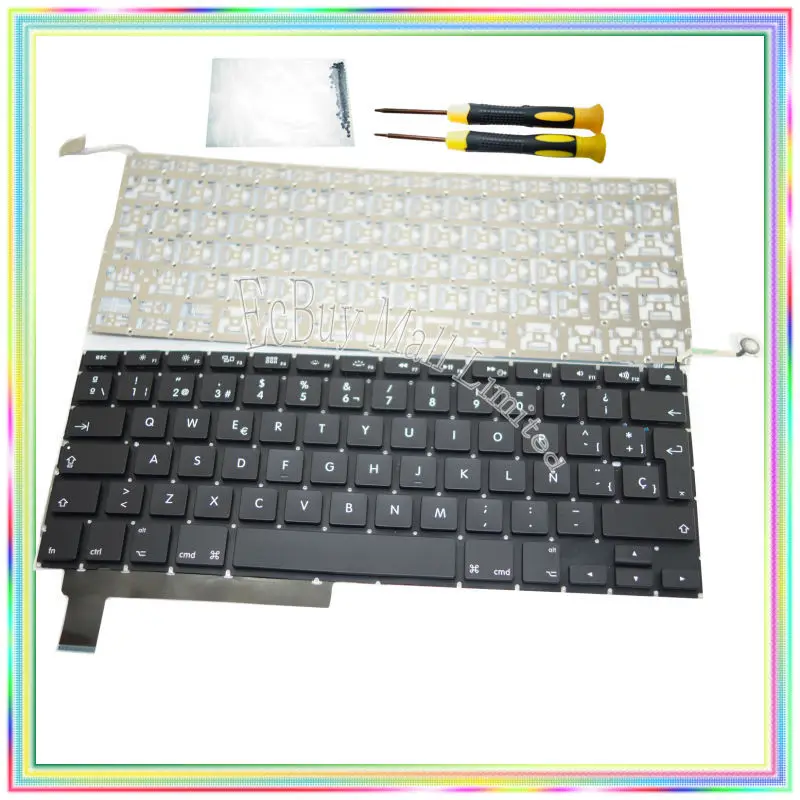 

Brand new Spanish SP Keyboard without Backlight & Screwdrivers & keyboard screws for Macbook Pro 15.4" A1286 2009-2013 Years