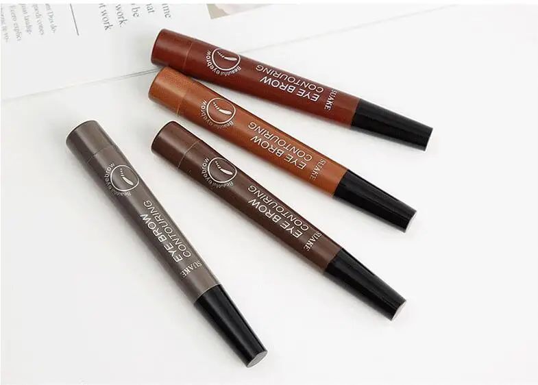4pcs Different color Microblading ручка для бровей Водонепроницаемая вилка кончик бровей Карандаш для татуировки длительный Профессиональный тонкий эскиз водостойкий гель для бровей карандаш - Цвет: 4pcs Different color