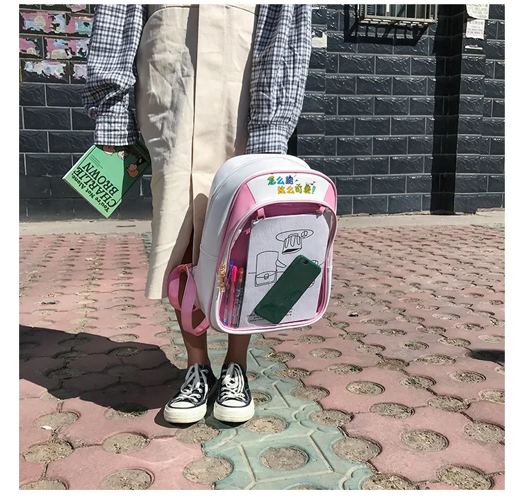 Прозрачные женские рюкзаки с милыми буквами Ita Bookbags, женские школьные сумки для девочек-подростков, модные летние рюкзаки, хит