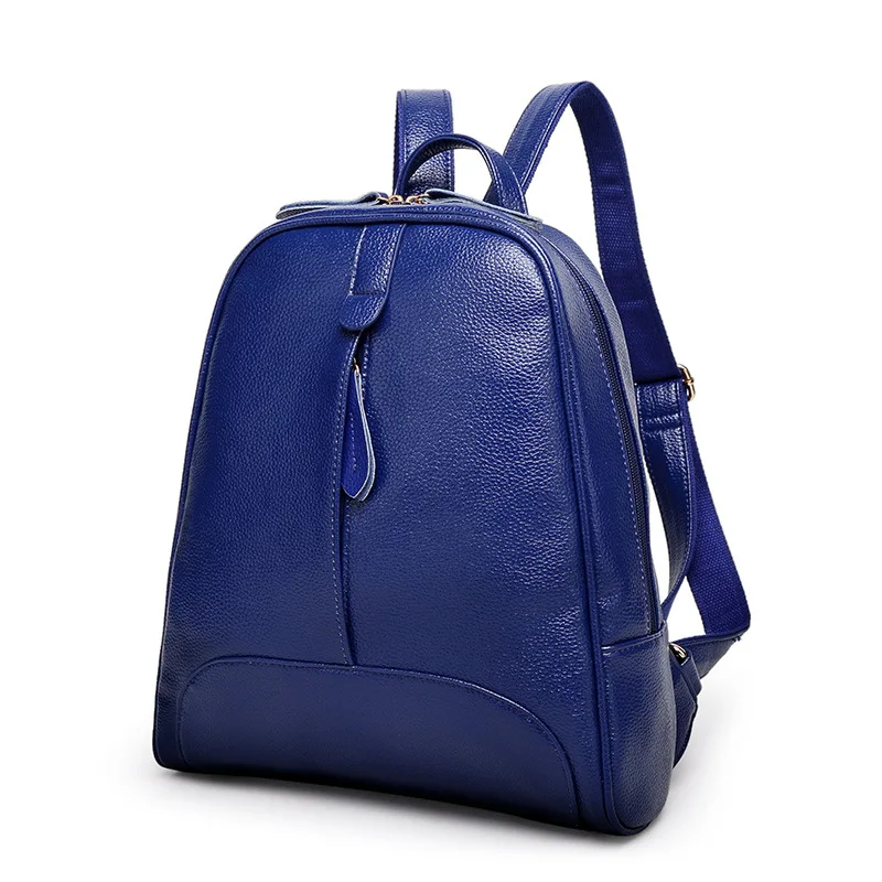 dark blue Женская сумка в западном стиле, женский рюкзак, Одноцветный Школьный рюкзак, Женский Повседневный Рюкзак Mochila, школьный рюкзак - Цвет: dark blue