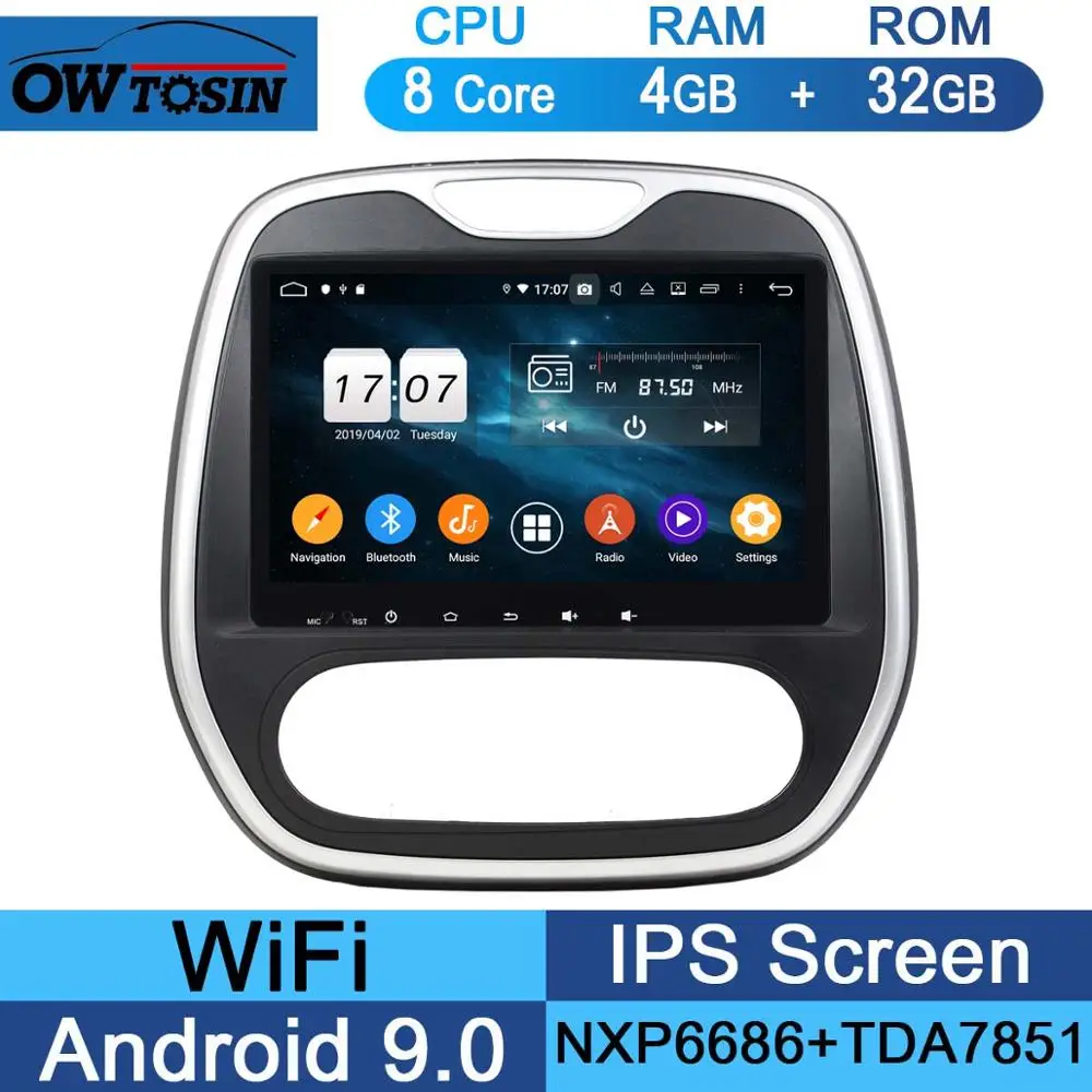 32G Ips " Android 9,0 8 ядерный 4G+ 64G Автомобильный мультимедийный плеер для Renault Capture captur 2011- MT gps Радио Стерео CarPlay Parrot BT - Цвет: 32G