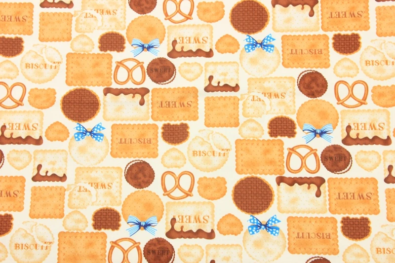 Original Design 4 Colors Sweet Chocolate Biscuit Cookies Cotton Linen Fabric by Yard/(Width:43&quot/110cm) | Дом и сад