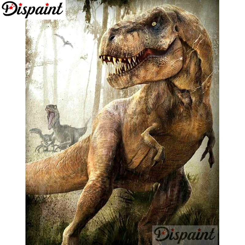 

Dispaint Full Square/Round Drill 5D DIY Diamond Painting "Animal dinosaur" Embroidery Cross Stitch 3D Home Decor A10603