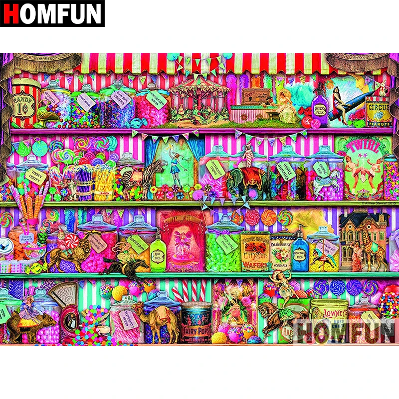 Алмазная 5D картина HOMFUN сделай сам полноразмерная/круглая вышивка цветной десерт
