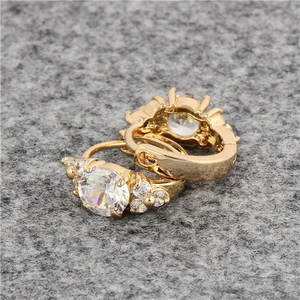 Fashion 18K Gold Plated CZ Trendy Hoop Earrings | Украшения и аксессуары