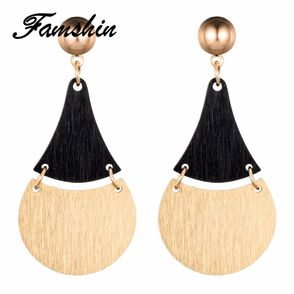 Женские винтажные серьги подвески FAMSHIN Bijoux из нержавеющей стали вечерние