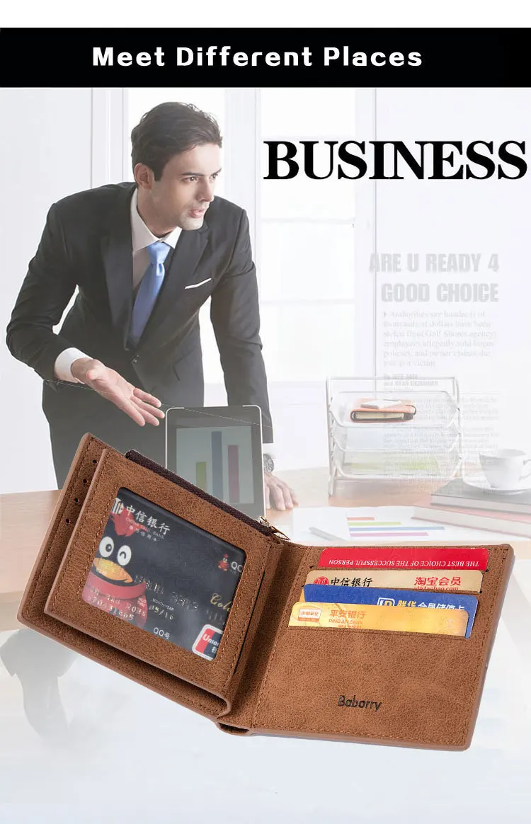 Men Wallet Money Bag Male Bifold PU Leather Coin Change Card Case New Model Style Hot Leisure Urban Compact Hipster Fashion