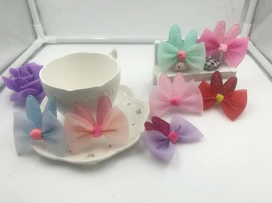 10pcs/Lot 6.5x5.5cm Lovely Bowknot Shape Patches Multicolors Padded Applique for DIY Children Hair Accessories | Дом и сад