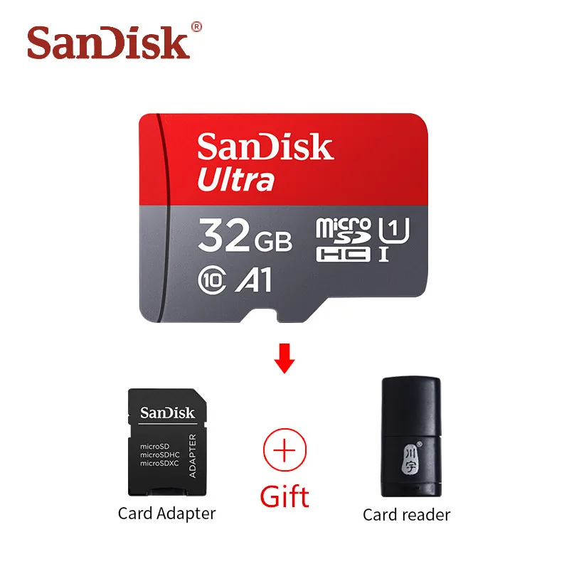 SanDisk A1 карта памяти 128 Гб 64 98 МБ/с./с 32 ГБ Micro sd класс 10 UHS 1 Microsd TF/SD карты для