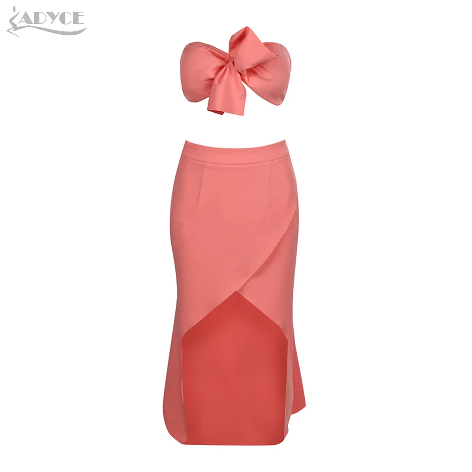 ADYCE летние облегающие Женские комплекты Vestidos Verano 2019 новые из 2 предметов без