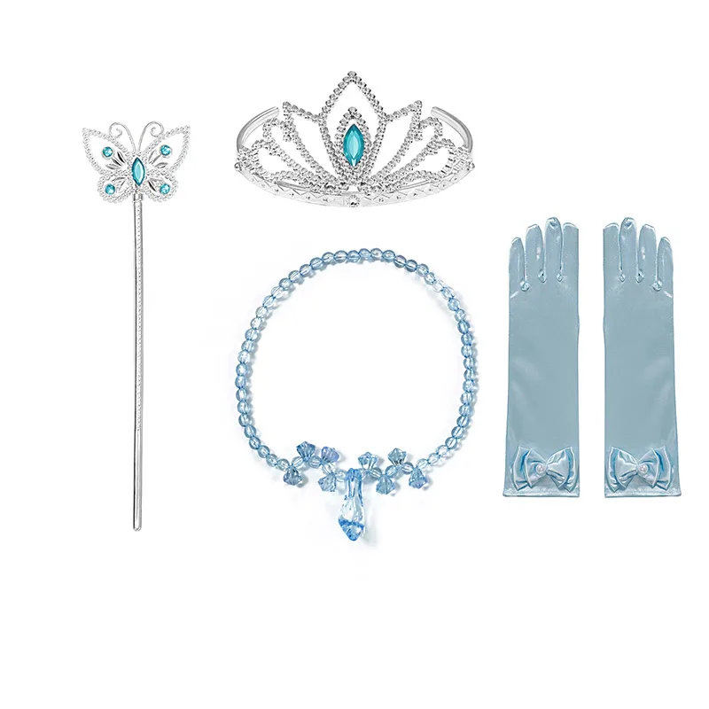 Accessory Set-B Маскарадный костюм Золушки для девочек на День рождения; нарядное платье принцессы с перчатками; детское платье-пачка в стиле Золушки на Хэллоуин - Цвет: Accessory Set-B