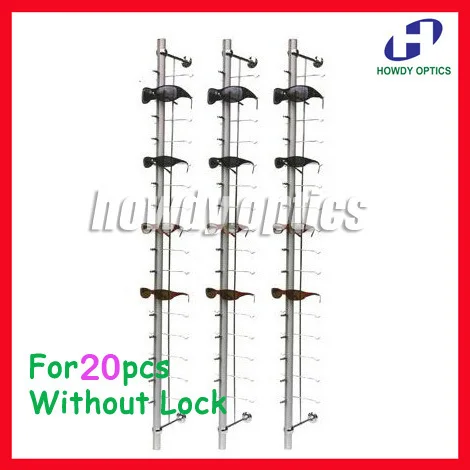 

ST020 hold for 20pcs aluminium sunglasses eyeglass display rod without lock