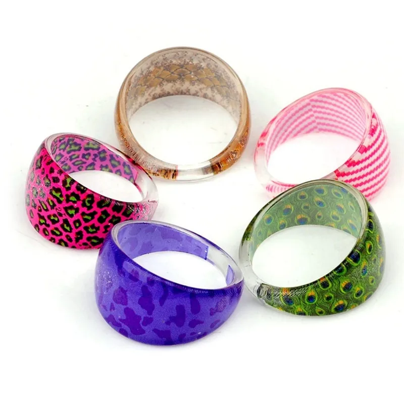 Wholesale Mixed 10Pcs/Lot Vintage Advance Resin Finger Rings for Women and Men - Unisex Fashion Charm Jewelry Gifts image 3
