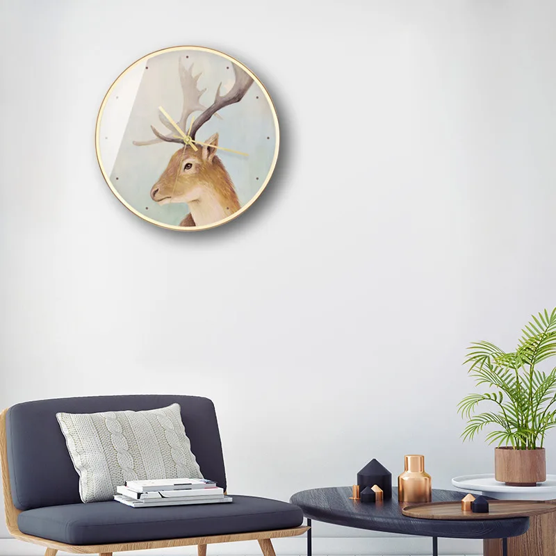 Boreal Europe elk individual character decorates wall clock contemporary and popular inspector wind anO5 | Дом и сад