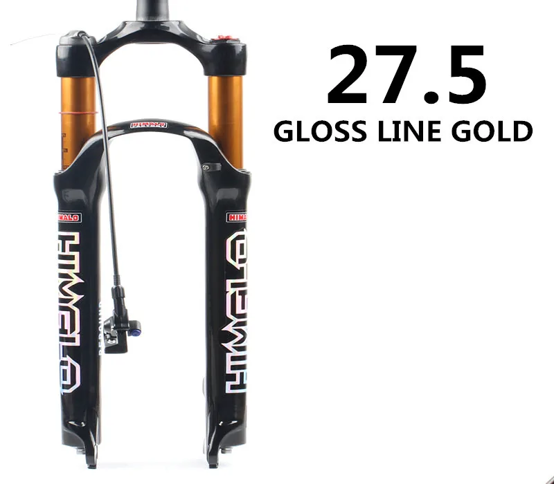 27.5 gloss line gold Велосипедная воздушная вилка 26 27,5 29 ER MTB горная подвесная вилка воздушная устойчивость амортизирующая линия для более SR - Цвет: 27.5 gloss line gold