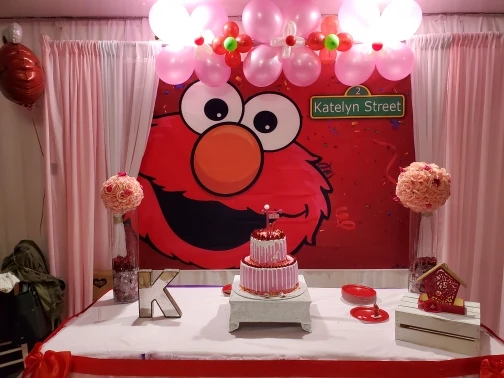 MEHOFOTO виниловый красный Elmo фон для фотостудии с изображением улицы Сезам для первого дня рождения на заказ