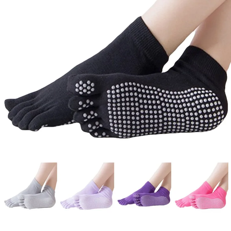 

Women Yoga Socks Full Toe Gym Sport Non Slip Pilates Fitness Running Socks Anti-slip Sock Slippers