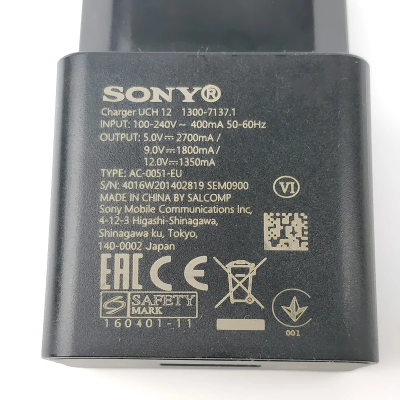 Оригинальное быстрое зарядное устройство UCH12 Sony QC 3 0 ЕС адаптер для быстрой