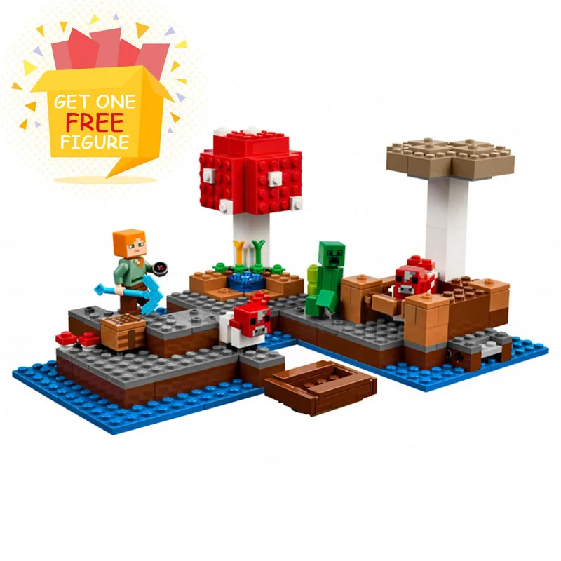 Бела Совместимость legoe minecrafte гриб River Island мой мир зомби строительные блоки