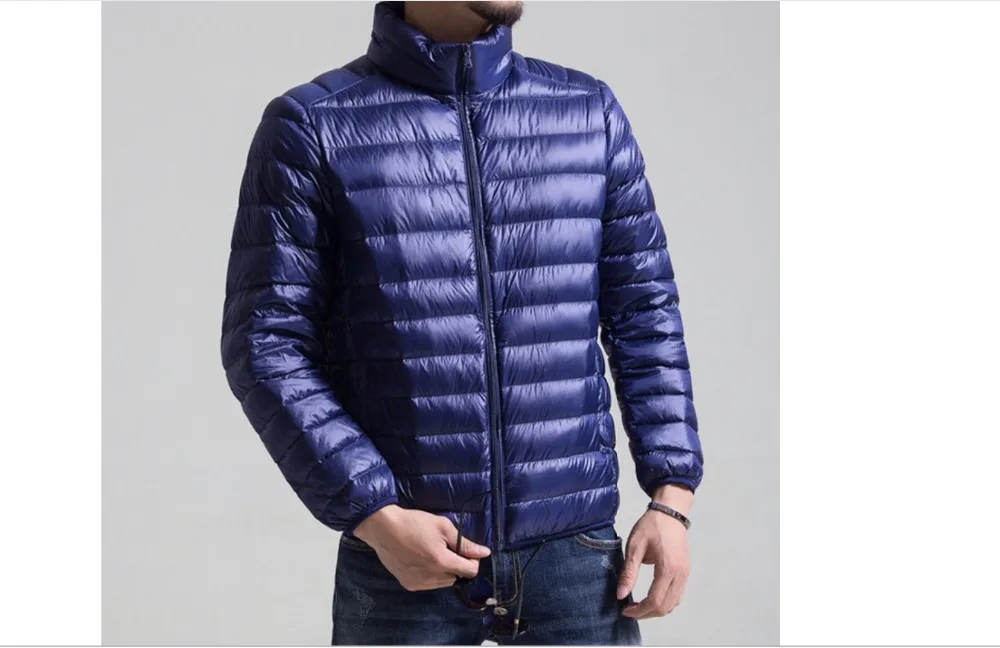 M-6XL большие размеры зимняя мужская Сверхлегкая куртка белая куртка-пуховик на