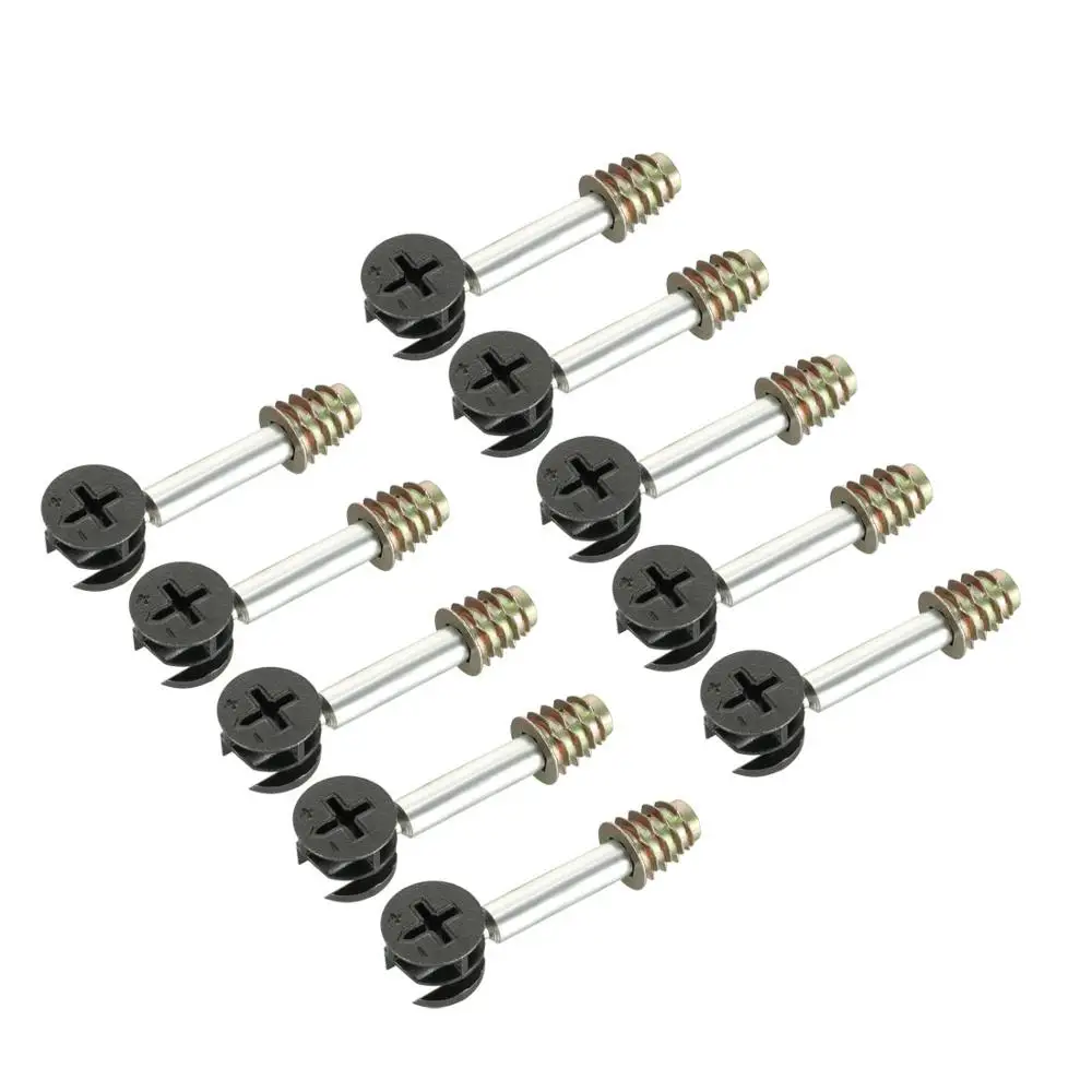 

Uxcell 10 Sets Furniture Side Connecting Fastener 15mm OD Cam Fitting Dowel Pre-inserted Nut Joint Connector 15x12mm