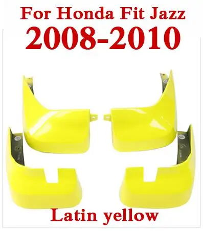 Цвет: желтый QCBXYYXH для Honda Fit Jazz 2008- 4 шт./лот автомобильный Стайлинг Брызговики брызговики крылья Перфектор украшения - Цвет: Цвет: желтый