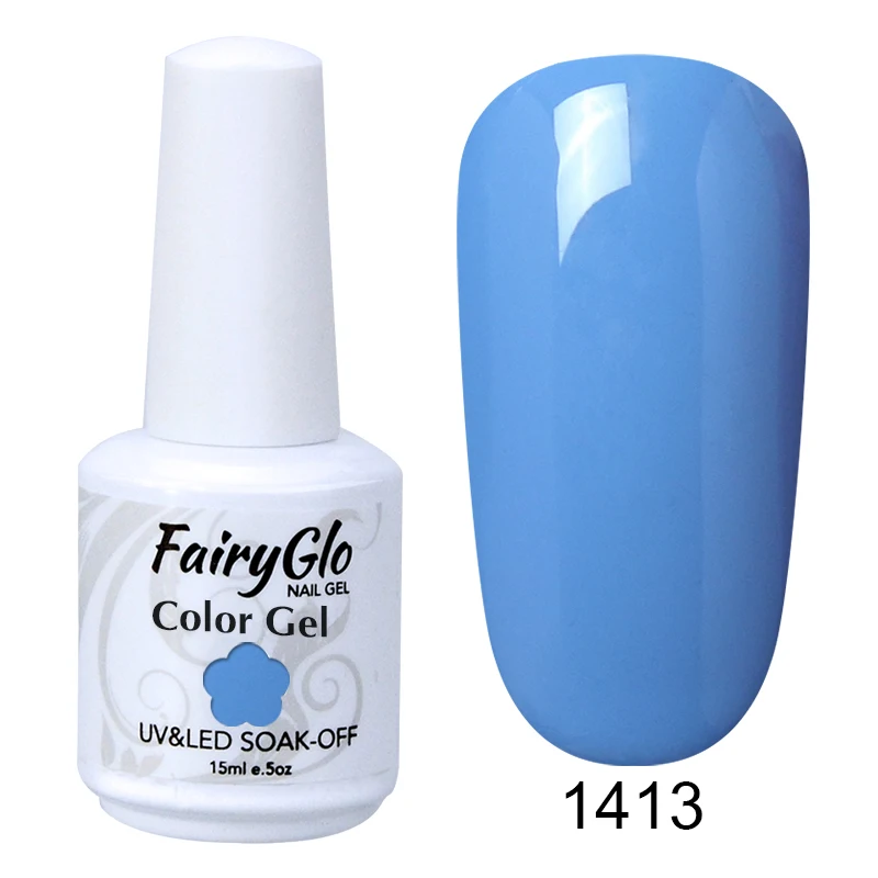 FairyGlo, 15 мл, гель для ногтей, чистый цвет, белая бутылка, замачивается, УФ-светодиодный, гибридный лак, Гель-лак, Гель-лак для ногтей, грунтовка, основа - Цвет: 1413