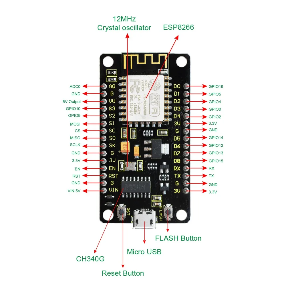 Новинка! Keyeastudio NodeMcu Lua ESP8266 ESP 12F WIFI модуль + 1 м USB кабель/макетная