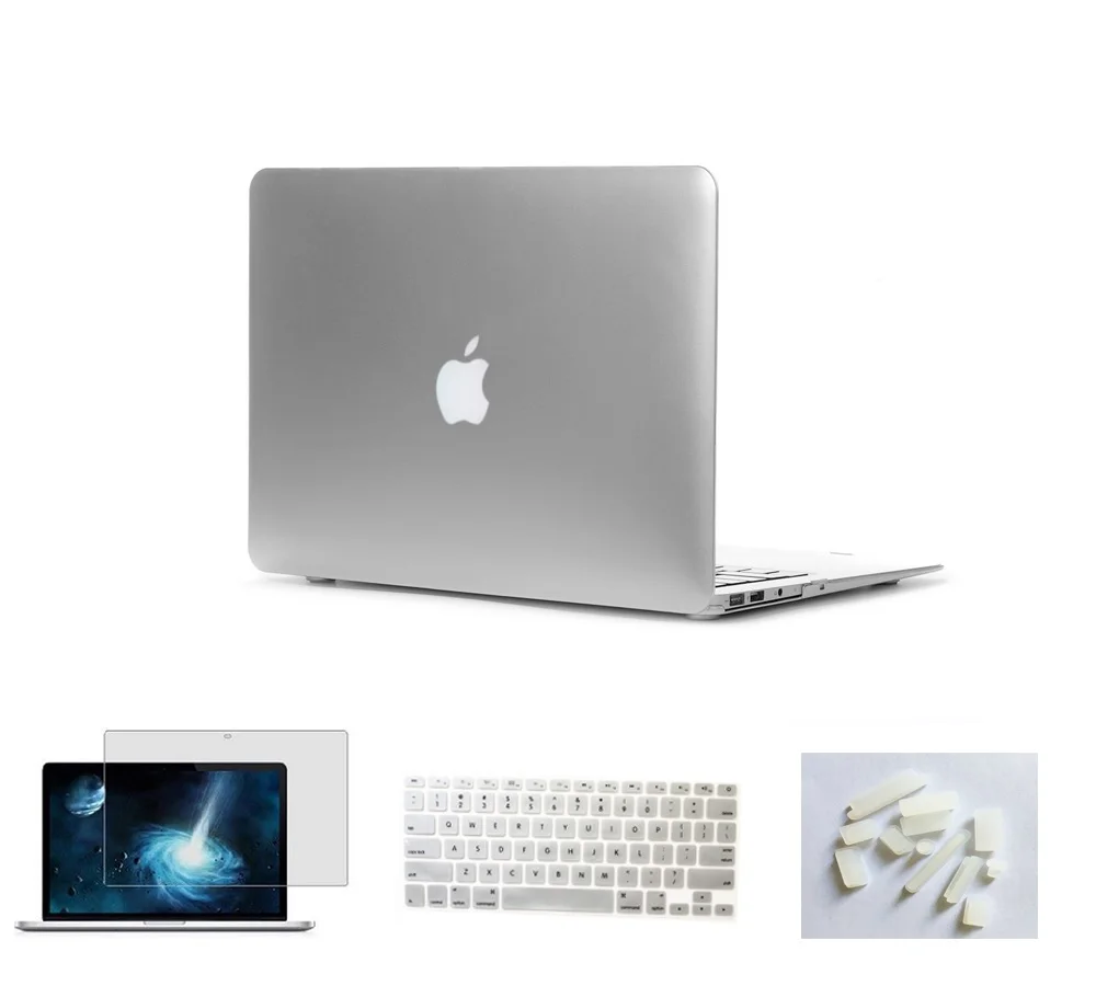 Матовый чехол для ноутбука Apple Macbook Pro retina Air 11 12 13 15 дюймов для Apple Macbook Air13 Air11, Pro 13 15 жесткий чехол - Цвет: Sliver