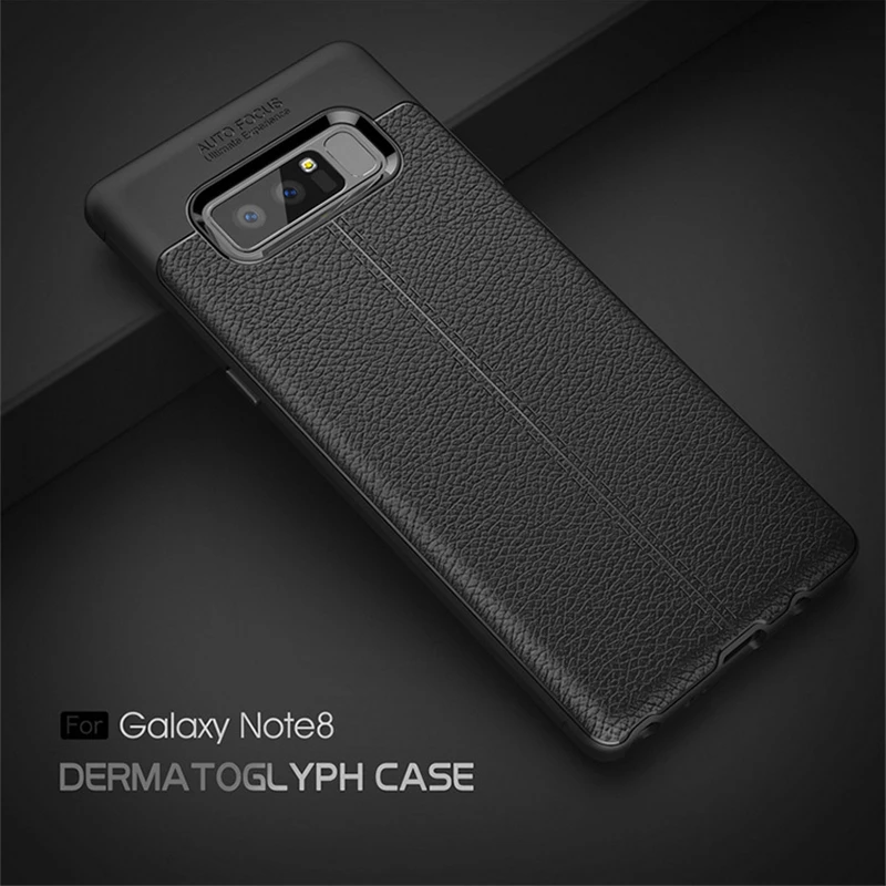 Личи кожаный чехол с текстурой для Samsung Galaxy S7 S8 S9 S10 Мягкий ТПУ Note 8 9 бизнес