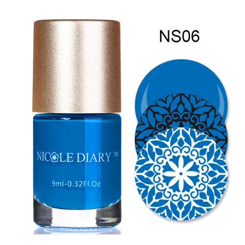 9ml NS05 NICOLE DIARY 2 в 1 штамповочный лак для ногтей, штамп для дизайна ногтей, лак для маникюра, печать ногтей, лак для рукоделия, штамповка - Цвет: 9ml NS05