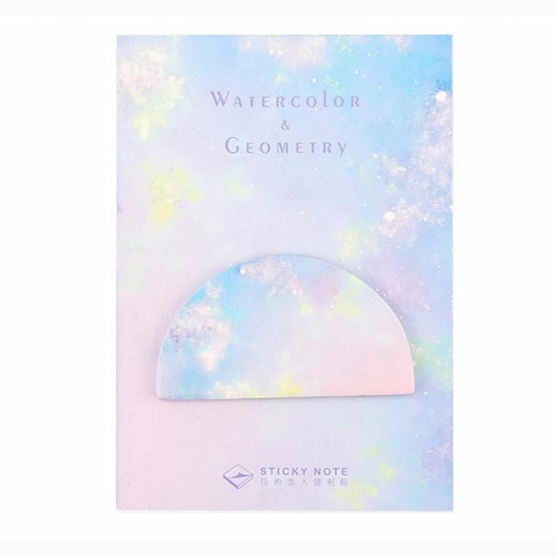 1 шт. кавайная Фантастическая Акварельная Геометрическая самоклеящаяся закладка