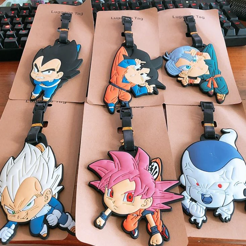 Мультфильм Dragon Ball Вегета Сон Гоку фигурка мягкая резиновая бирка для багажа посадочный талон мешок бирки Висячие мешки с орнаментом