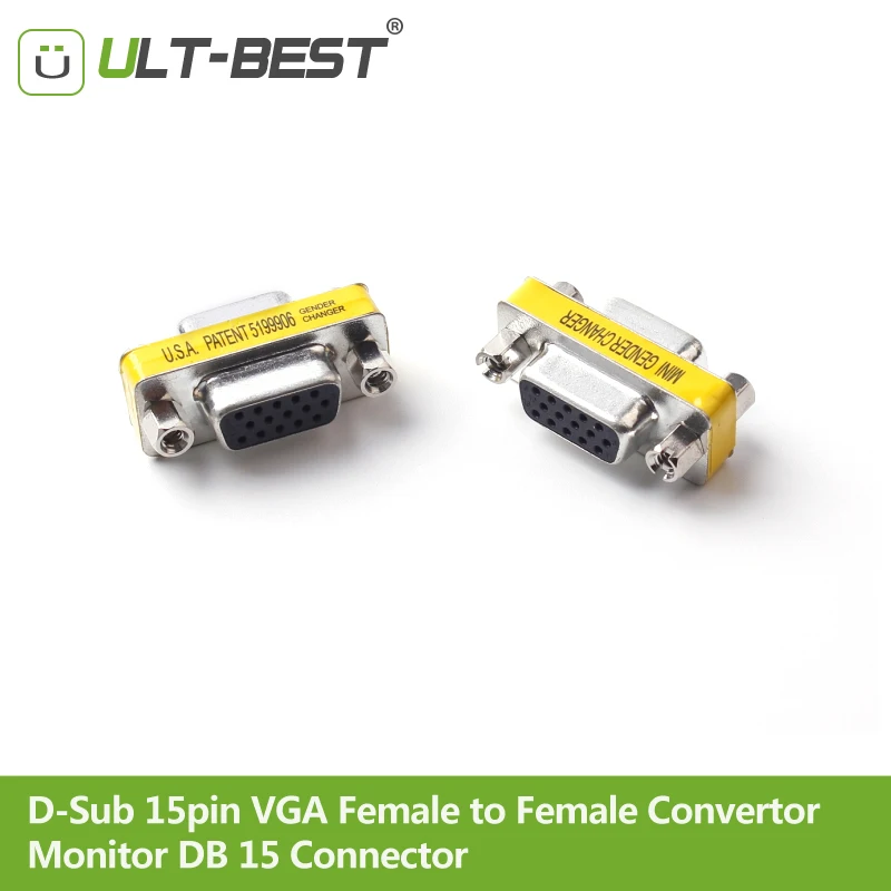 Преобразователь кабеля VGA DB15 D-sub 15-контактный переходник гнездо-гнездо F/F |