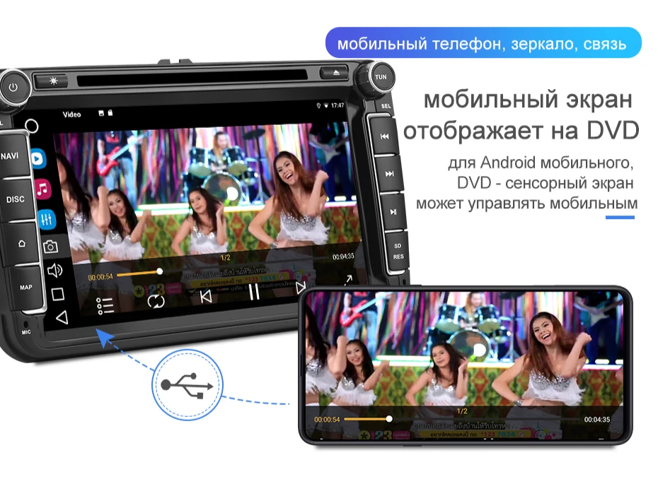 Isudar автомобильный мультимедийный плеер 2 Din Android 9 для Volkswagen/Passat/POLO/GOLF/CC/Skoda/Octavia/Leon Авто dvd-радио GPS 1280*720