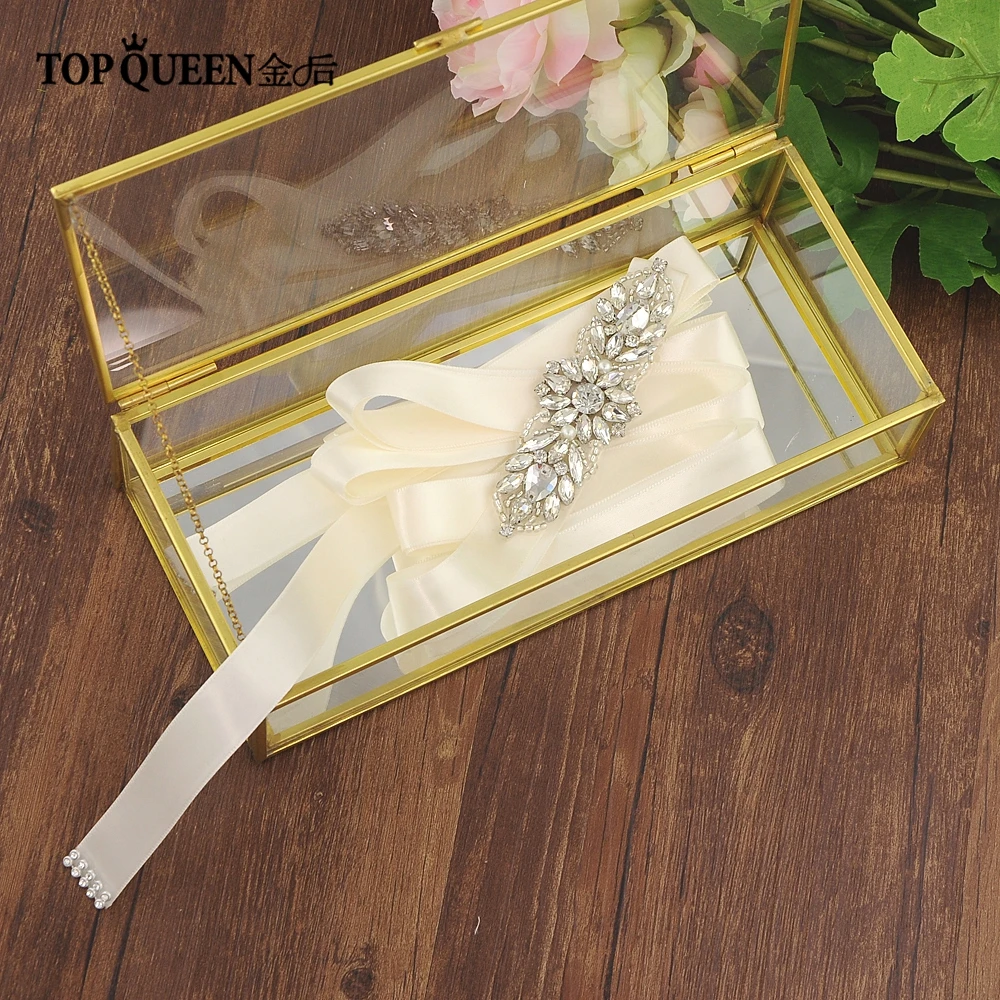 TOPQUEEN DS337 Свадебные наручные Цветы Стразы с жемчугом свадебные ленты кристаллами|