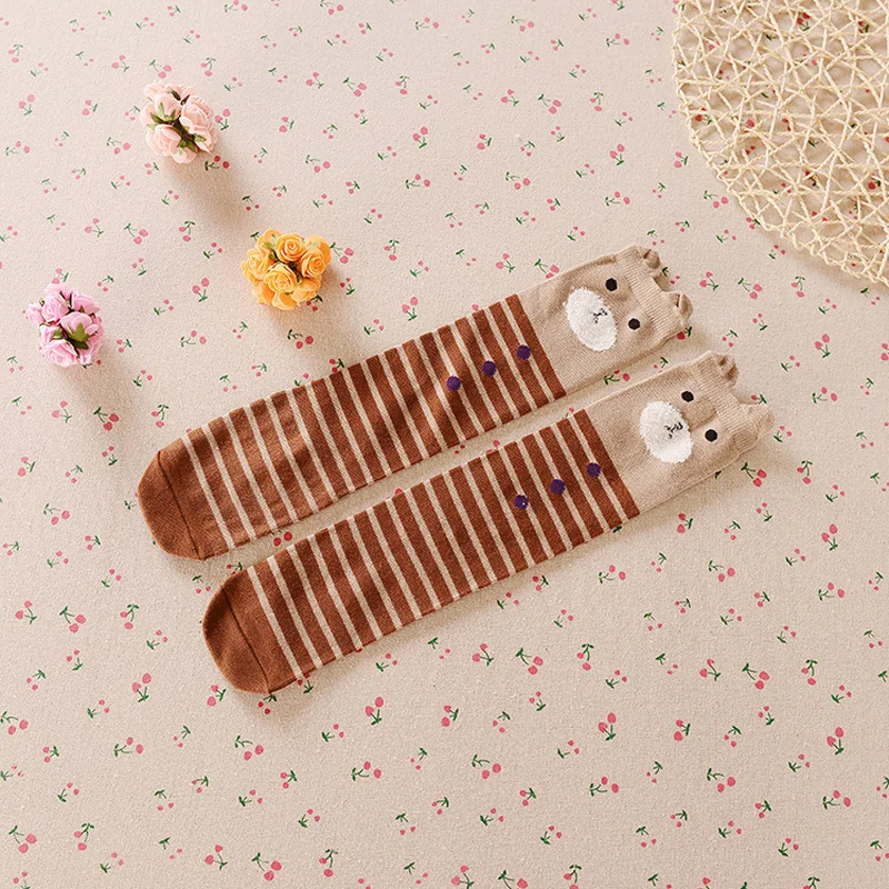 Новые модные детские чулки для девочек хлопковые теплые мягкие с рисунком зимние