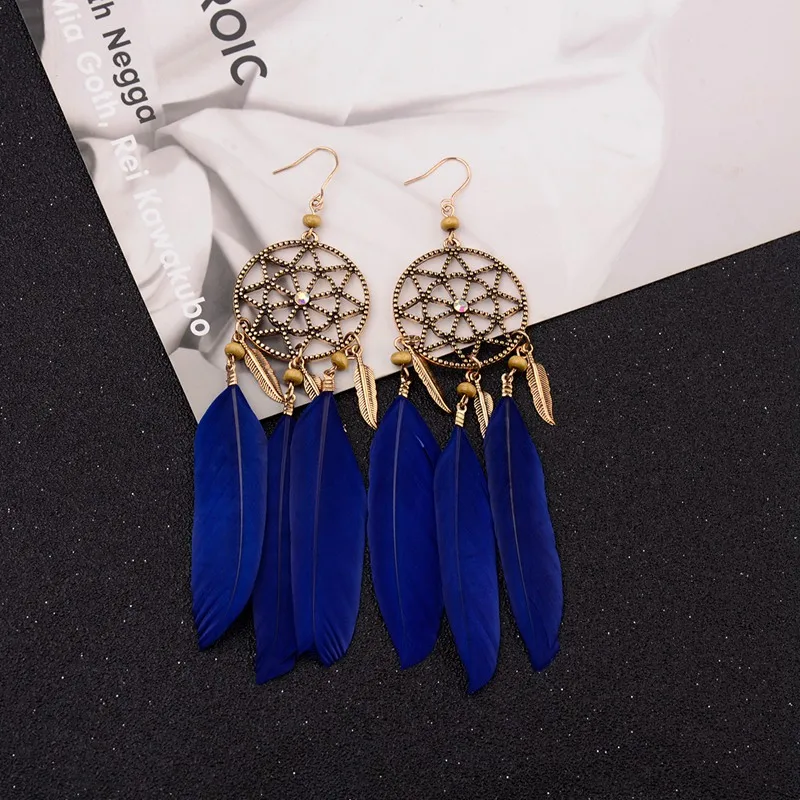 2020 розовые перо в стиле бохо серьги для женщин бижутерия очаровательные