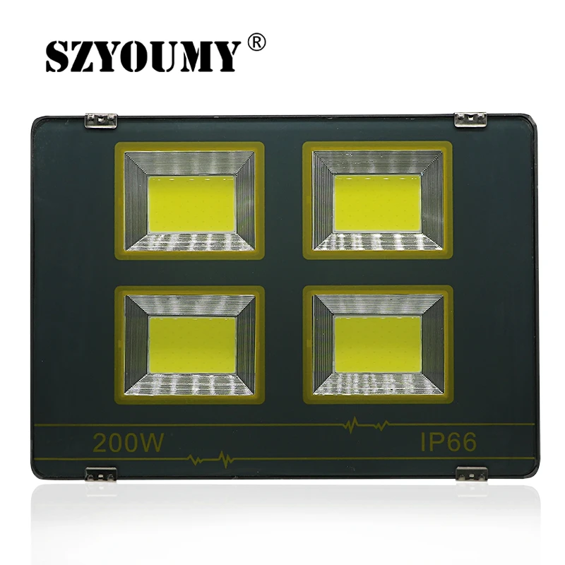 Светодиодный прожектор SZYOUMY COB 100 Вт 200 300 400 отражатель Точечный светильник AC 85 265 в