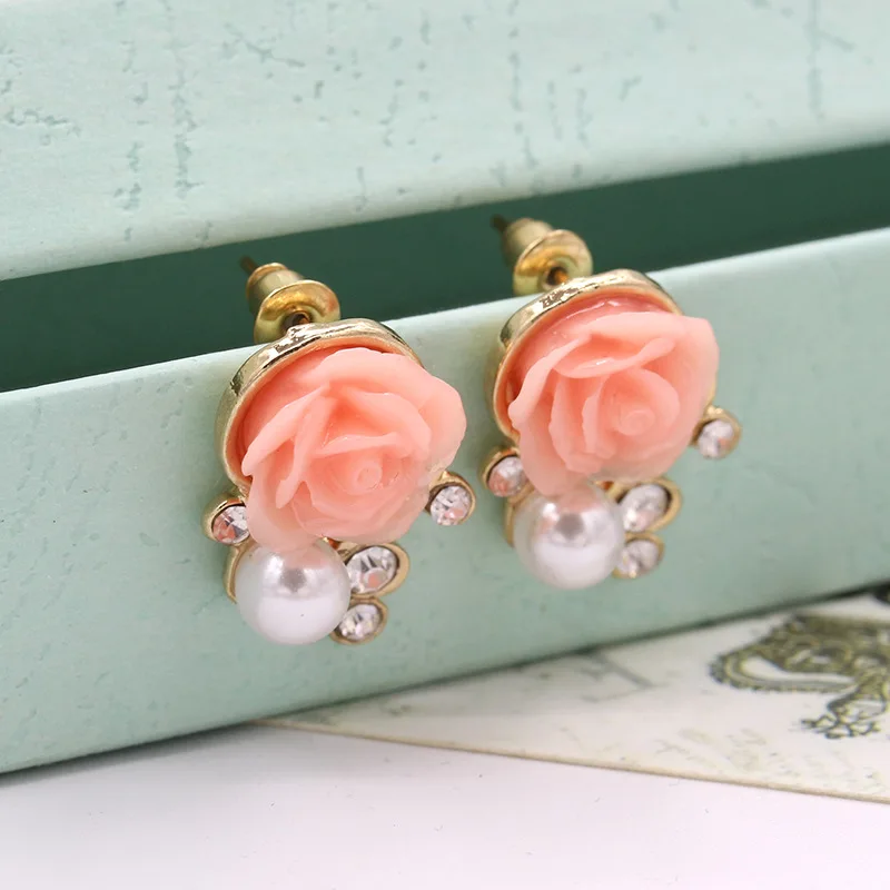 Новые ювелирные изделия хрустальные серьги гвоздики с искусственным жемчугом