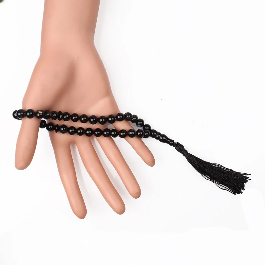 5стиль натуральный камень браслет из черного оникса 33 мусульманский тасбих