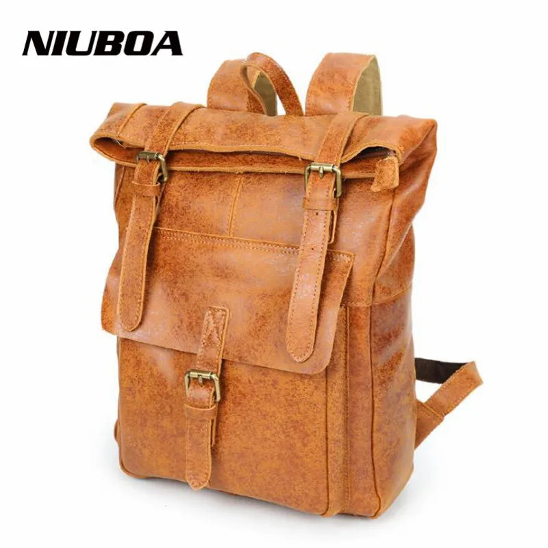 NIUBOA мужские рюкзаки из натуральной кожи ретро мульти Bolsa Mochila для ноутбука