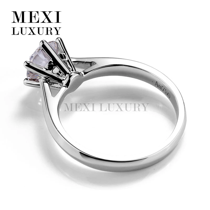 Классический Стиль 18-каратного белого золота кольца 1 0 Ct Moissanites Diamond EF Цвет Halo Для