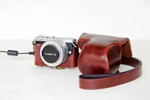 Из искусственной кожи Камера сумка чехол для цифрового фотоаппарата Panasonic Lumix GM5