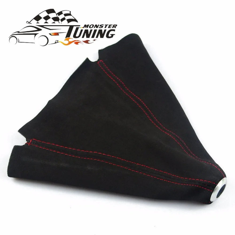 Тюнинг Monster замшевая кожа красная ручка переключения передач крышка ботинка